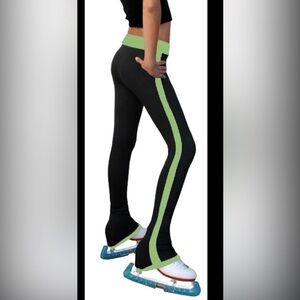 Chloe Noel Black Ice Skating Pants Mint Stripe Size Small